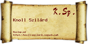 Knoll Szilárd névjegykártya
